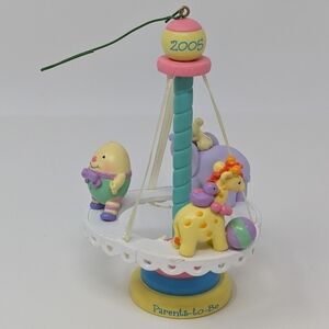 Carlton Cards Parents to Be 2005 Carousel Ornament Baby Giraffe Elephant Humpty
